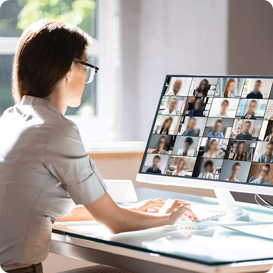 Person working in front of computer